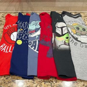 6 boys graphic t-shirts size 7. Jumping Beans, Oshkosh, Marvel & Star Wars